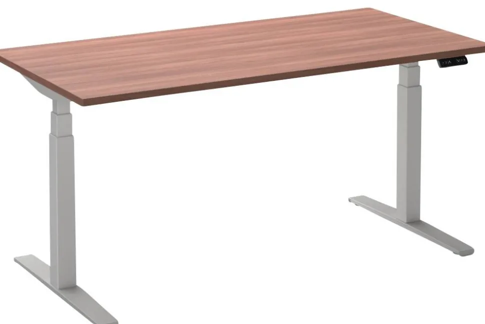 Ceha Adjust 2 Plus Elektrisch hoogteverstelbaar Zit-sta-bureau Rechthoekig Havanabruin Eiken T-Voet 1,800 (B) x 800 (D) x 1,300 (H) mm Melamine, metaal