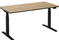 Ceha Adjust 2 Plus Elektrisch hoogteverstelbaar Zit-sta-bureau Rechthoekig Eiken T-Voet 2,000 (B) x 800 (D) x 1,300 (H) mm Melamine, metaal