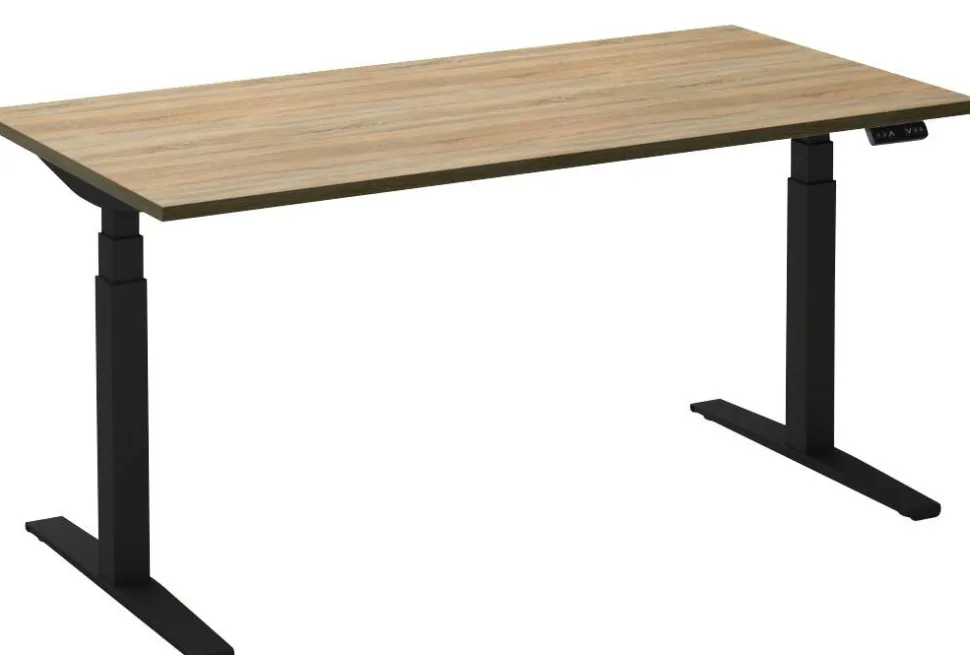 Ceha Adjust 2 Plus Elektrisch hoogteverstelbaar Zit-sta-bureau Rechthoekig Eiken T-Voet 2,000 (B) x 800 (D) x 1,300 (H) mm Melamine, metaal