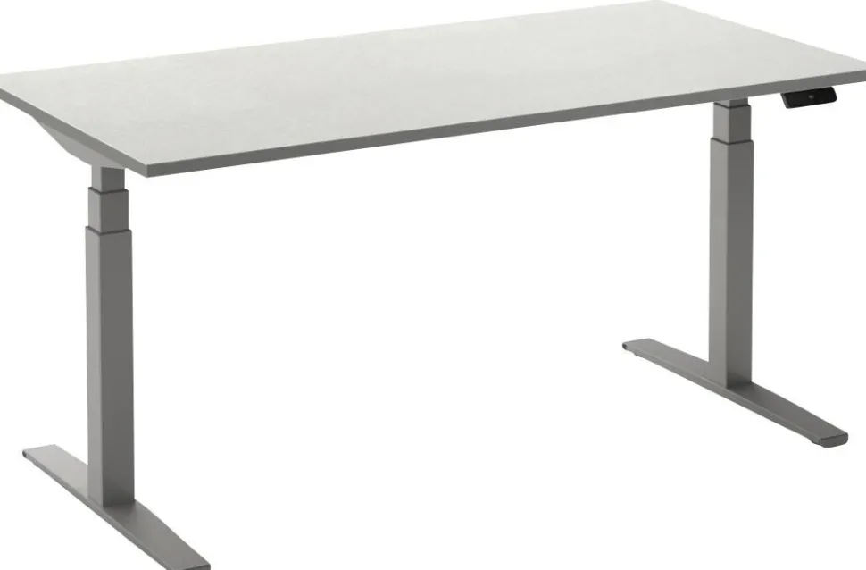Ceha Adjust 2 Plus Elektrisch hoogteverstelbaar Zit-sta-bureau Rechthoekig Wit T-Voet 1,400 (B) x 800 (D) x 1,300 (H) mm Melamine, metaal