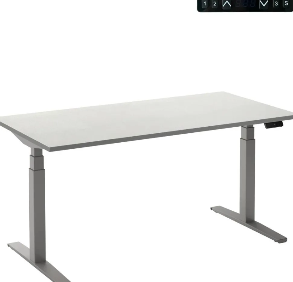 Ceha Adjust 2 Plus Elektrisch hoogteverstelbaar Zit-sta-bureau Rechthoekig Wit T-Voet 1,400 (B) x 800 (D) x 1,300 (H) mm Melamine, metaal