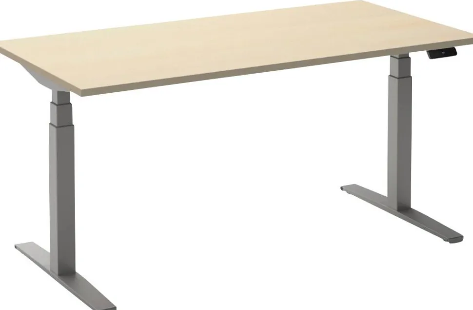 Ceha Adjust 2 Plus Elektrisch hoogteverstelbaar Zit-sta-bureau Rechthoekig Ahorn T-Voet 1,200 (B) x 800 (D) x 1,300 (H) mm Melamine, metaal