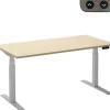 Ceha Adjust 2 Plus Elektrisch hoogteverstelbaar Zit-sta-bureau Rechthoekig Ahorn T-Voet 1,200 (B) x 800 (D) x 1,300 (H) mm Melamine, metaal