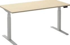 Ceha Adjust 2 Plus Elektrisch hoogteverstelbaar Zit-sta-bureau Rechthoekig Ahorn T-Voet 1,200 (B) x 800 (D) x 1,300 (H) mm Melamine, metaal