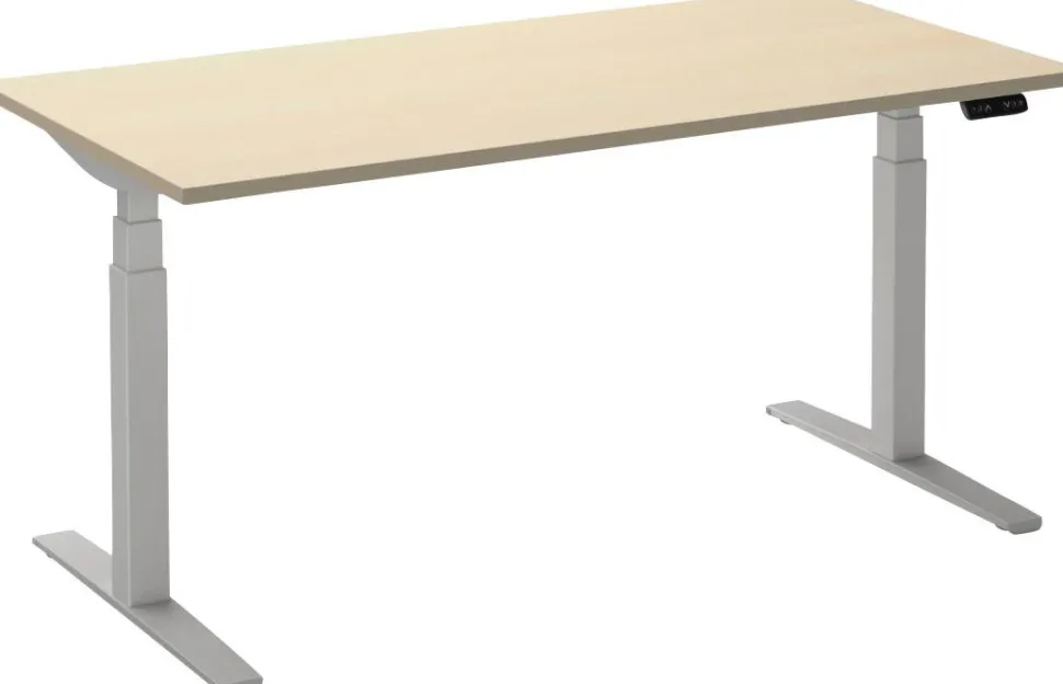 Ceha Adjust 2 Plus Elektrisch hoogteverstelbaar Zit-sta-bureau Rechthoekig Ahorn T-Voet 1,200 (B) x 800 (D) x 1,300 (H) mm Melamine, metaal