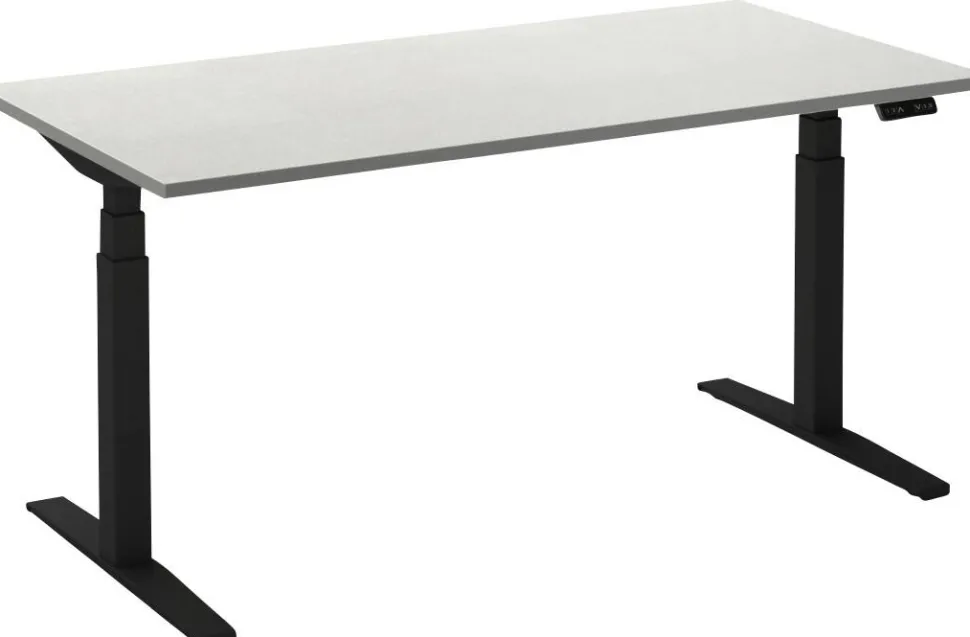 Ceha Adjust 2 Plus Elektrisch hoogteverstelbaar Zit-sta-bureau Rechthoekig Wit T-Voet 1,200 (B) x 800 (D) x 1,300 (H) mm Melamine, metaal