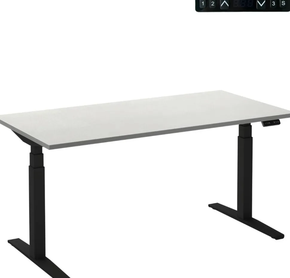 Ceha Adjust 2 Plus Elektrisch hoogteverstelbaar Zit-sta-bureau Rechthoekig Wit T-Voet 1,200 (B) x 800 (D) x 1,300 (H) mm Melamine, metaal