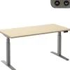Ceha Adjust 2 Plus Elektrisch hoogteverstelbaar Zit-sta-bureau Rechthoekig Ahorn T-Voet 1,400 (B) x 800 (D) x 1,300 (H) mm Melamine, metaal