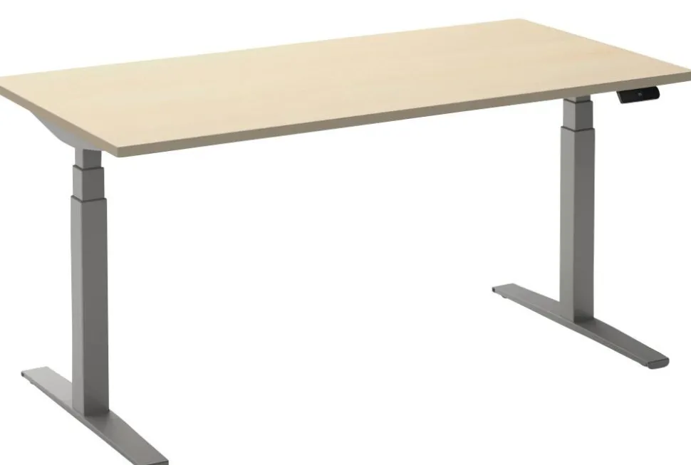 Ceha Adjust 2 Plus Elektrisch hoogteverstelbaar Zit-sta-bureau Rechthoekig Ahorn T-Voet 1,400 (B) x 800 (D) x 1,300 (H) mm Melamine, metaal