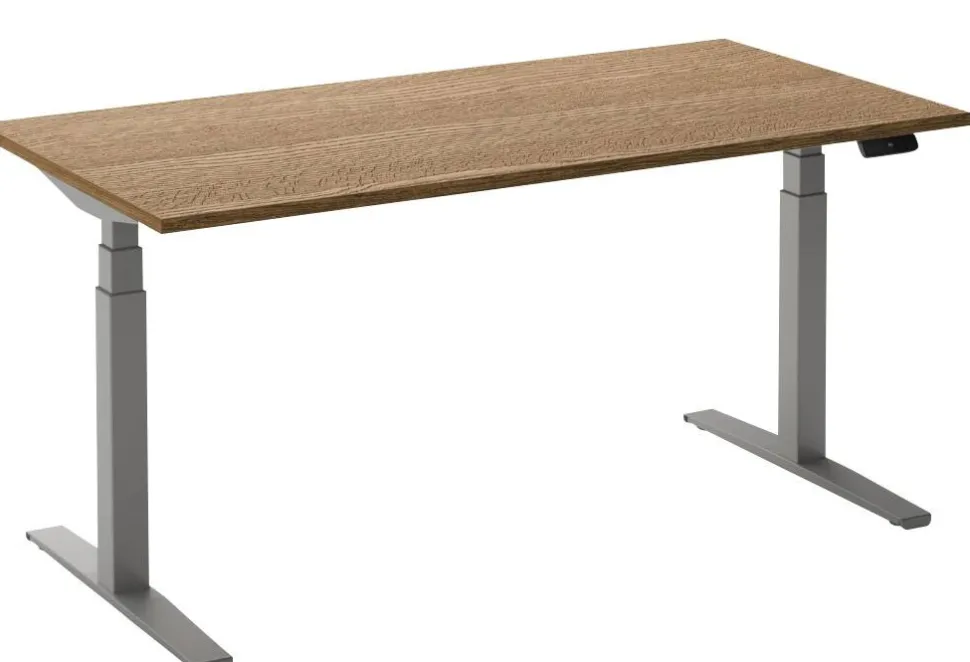Ceha Adjust 2 Plus Elektrisch hoogteverstelbaar Zit-sta-bureau Rechthoekig Tabak Eiken T-Voet 1,800 (B) x 800 (D) x 1,300 (H) mm Melamine, metaal