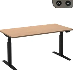 Ceha Adjust 2 Plus Elektrisch hoogteverstelbaar Zit-sta-bureau Rechthoekig Beuken T-Voet 1,200 (B) x 800 (D) x 1,300 (H) mm Melamine, metaal