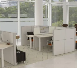Ceha Adjust 2 Plus Elektrisch hoogteverstelbaar Zit-sta-bureau Rechthoekig Wit Eiken T-Voet 1,400 (B) x 800 (D) x 1,300 (H) mm Melamine, metaal