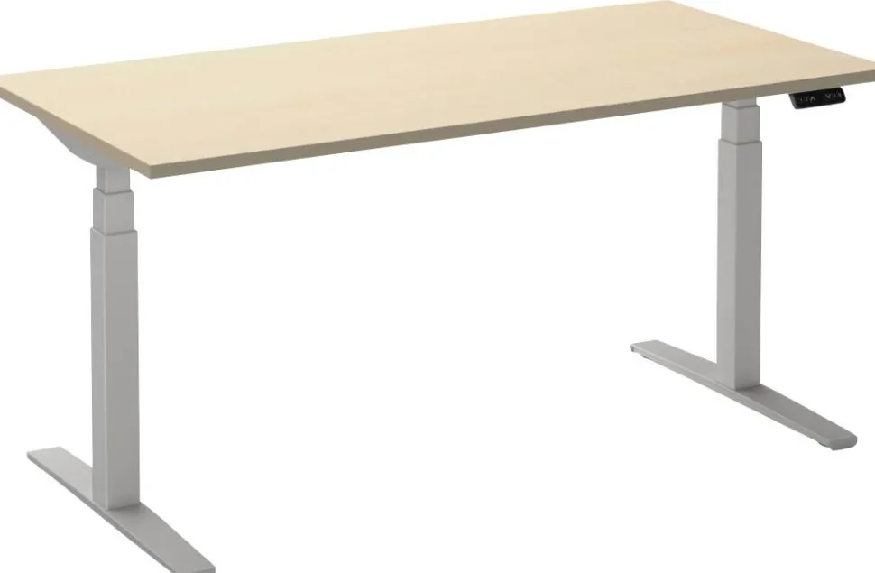 Ceha Adjust 2 Plus Elektrisch hoogteverstelbaar Zit-sta-bureau Rechthoekig Ahorn T-Voet 1,200 (B) x 800 (D) x 1,300 (H) mm Melamine, metaal