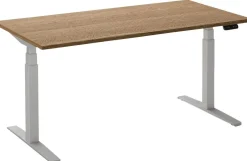 Ceha Adjust 2 Plus Elektrisch hoogteverstelbaar Zit-sta-bureau Rechthoekig Tabak Eiken T-Voet 1,400 (B) x 800 (D) x 1,300 (H) mm Melamine, metaal