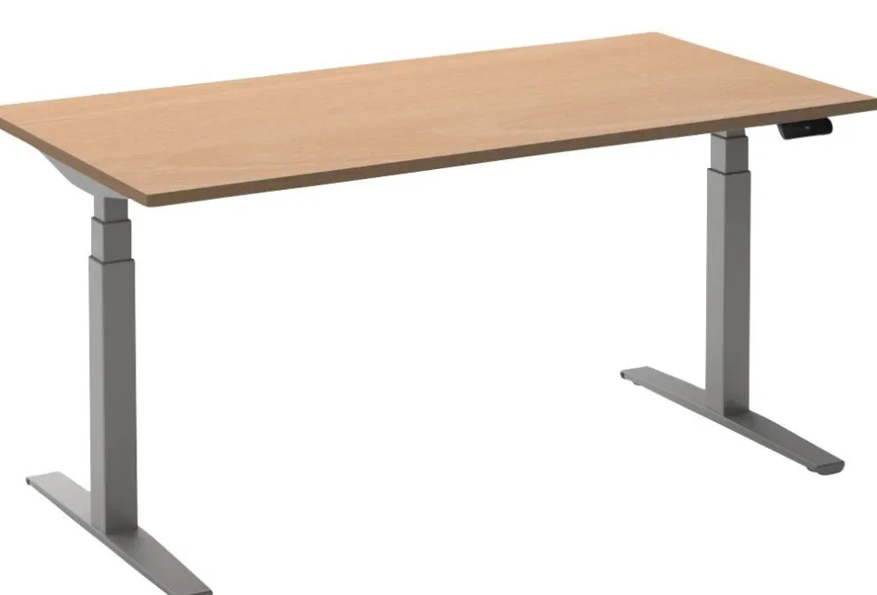 Ceha Adjust 2 Plus Elektrisch hoogteverstelbaar Zit-sta-bureau Rechthoekig Beuken T-Voet 1,400 (B) x 800 (D) x 1,300 (H) mm Melamine, metaal