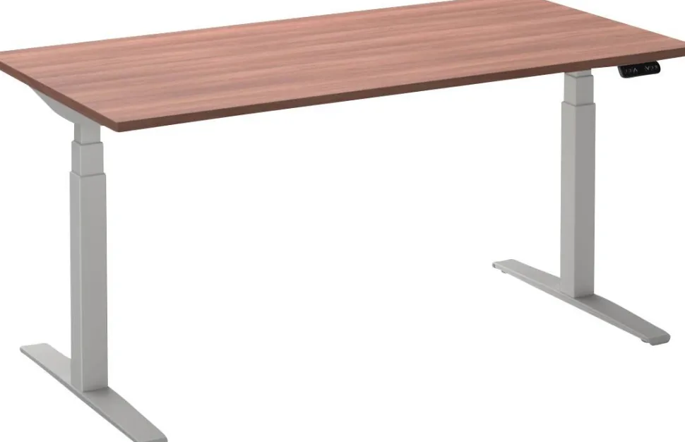 Ceha Adjust 2 Plus Elektrisch hoogteverstelbaar Zit-sta-bureau Rechthoekig Havanabruin Eiken T-Voet 1,400 (B) x 800 (D) x 1,300 (H) mm Melamine, metaal