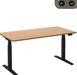 Ceha Adjust 2 Plus Elektrisch hoogteverstelbaar Zit-sta-bureau Rechthoekig Beuken T-Voet 2,000 (B) x 800 (D) x 1,300 (H) mm Melamine, metaal