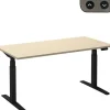 Ceha Adjust 2 Plus Elektrisch hoogteverstelbaar Zit-sta-bureau Rechthoekig Ahorn T-Voet 1,200 (B) x 800 (D) x 1,300 (H) mm Melamine, metaal