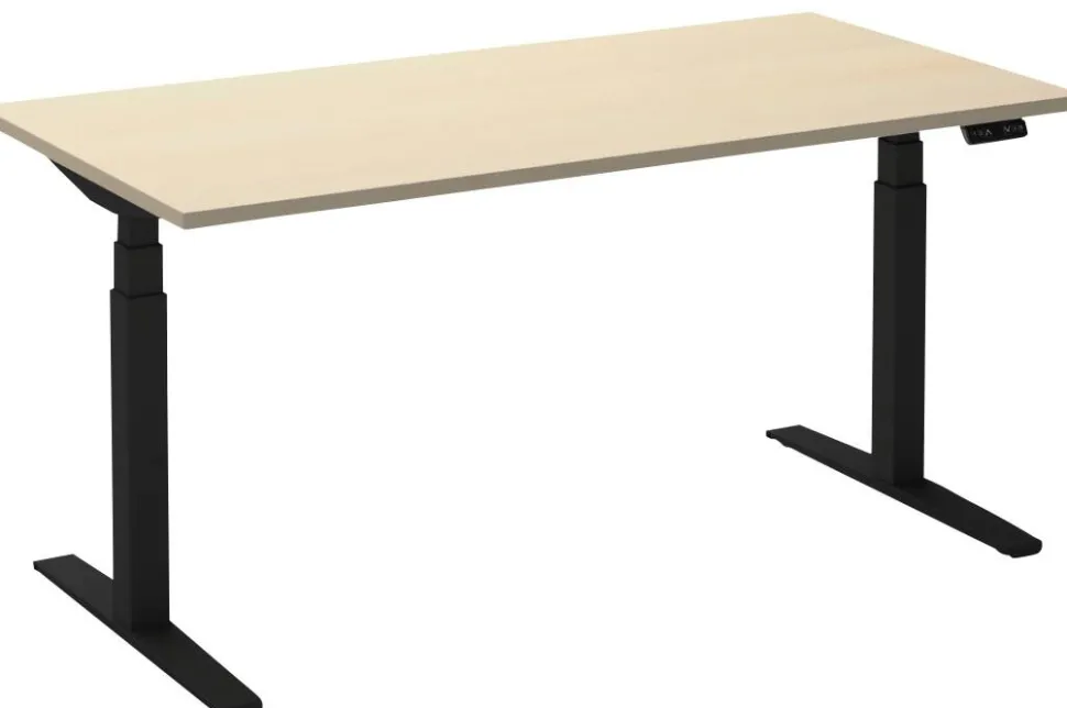 Ceha Adjust 2 Plus Elektrisch hoogteverstelbaar Zit-sta-bureau Rechthoekig Ahorn T-Voet 1,200 (B) x 800 (D) x 1,300 (H) mm Melamine, metaal