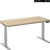 Ceha Adjust 2 Plus Elektrisch hoogteverstelbaar Zit-sta-bureau Rechthoekig Wit Eiken T-Voet 1,600 (B) x 800 (D) x 1,300 (H) mm Melamine, metaal