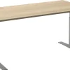 Ceha Adjust 2 Plus Elektrisch hoogteverstelbaar Zit-sta-bureau Rechthoekig Wit Eiken T-Voet 1,600 (B) x 800 (D) x 1,300 (H) mm Melamine, metaal
