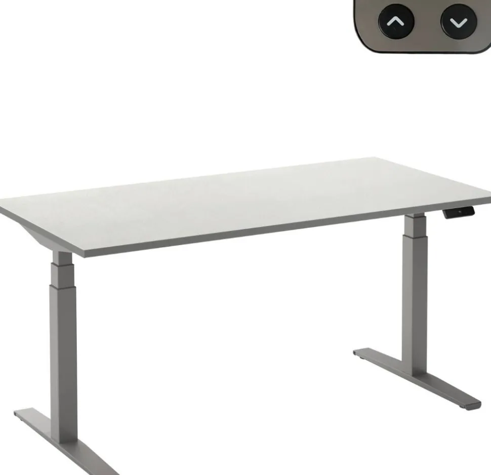 Ceha Adjust 2 Plus Elektrisch hoogteverstelbaar Zit-sta-bureau Rechthoekig Wit T-Voet 1,200 (B) x 800 (D) x 1,300 (H) mm Melamine, metaal