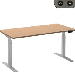 Ceha Adjust 2 Plus Elektrisch hoogteverstelbaar Zit-sta-bureau Rechthoekig Beuken T-Voet 1,800 (B) x 800 (D) x 1,300 (H) mm Melamine, metaal