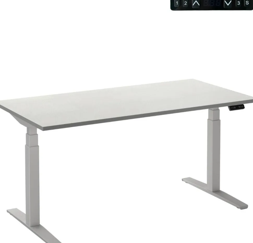 Ceha Adjust 2 Plus Elektrisch hoogteverstelbaar Zit-sta-bureau Rechthoekig Wit T-Voet 1,800 (B) x 800 (D) x 1,300 (H) mm Melamine, metaal