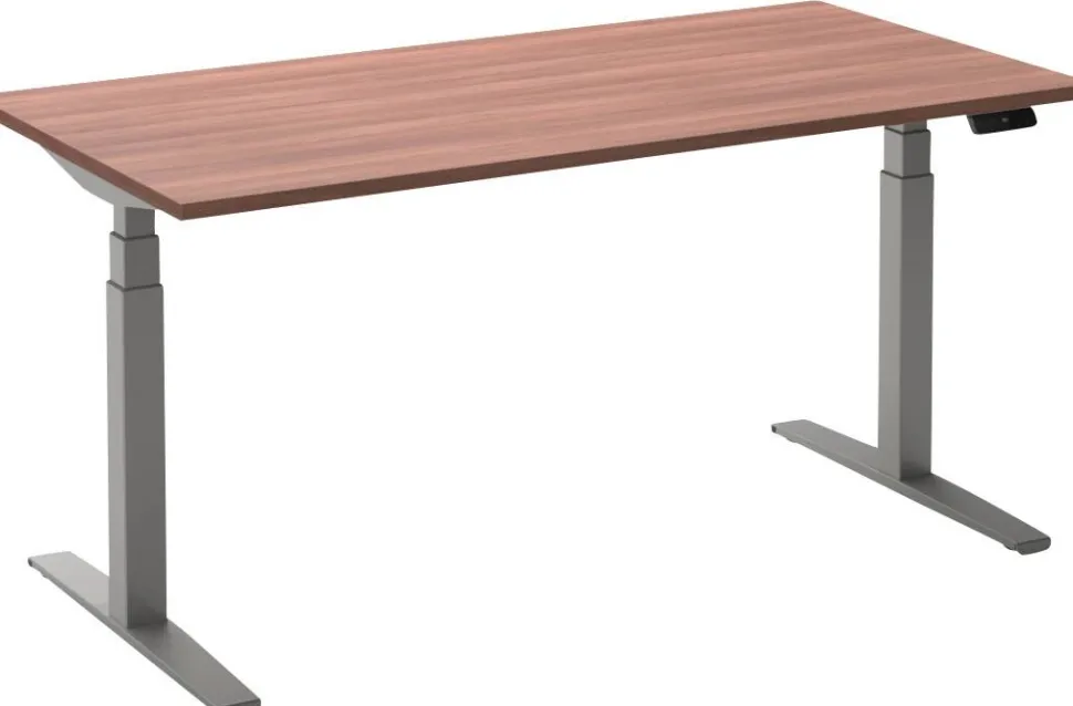 Ceha Adjust 2 Plus Elektrisch hoogteverstelbaar Zit-sta-bureau Rechthoekig Havanabruin Eiken T-Voet 2,000 (B) x 800 (D) x 1,300 (H) mm Melamine, metaal