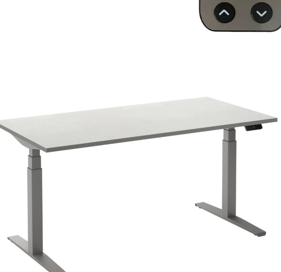Ceha Adjust 2 Plus Elektrisch hoogteverstelbaar Zit-sta-bureau Rechthoekig Wit T-Voet 1,800 (B) x 800 (D) x 1,300 (H) mm Melamine, metaal