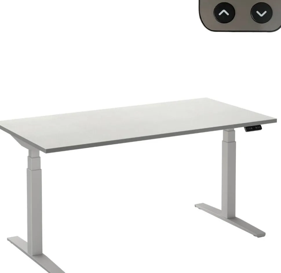 Ceha Adjust 2 Plus Elektrisch hoogteverstelbaar Zit-sta-bureau Rechthoekig Wit T-Voet 2,000 (B) x 800 (D) x 1,300 (H) mm Melamine, metaal