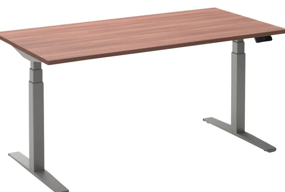 Ceha Adjust 2 Plus Elektrisch hoogteverstelbaar Zit-sta-bureau Rechthoekig Havanabruin Eiken T-Voet 1,800 (B) x 900 (D) x 1,300 (H) mm Melamine, metaal