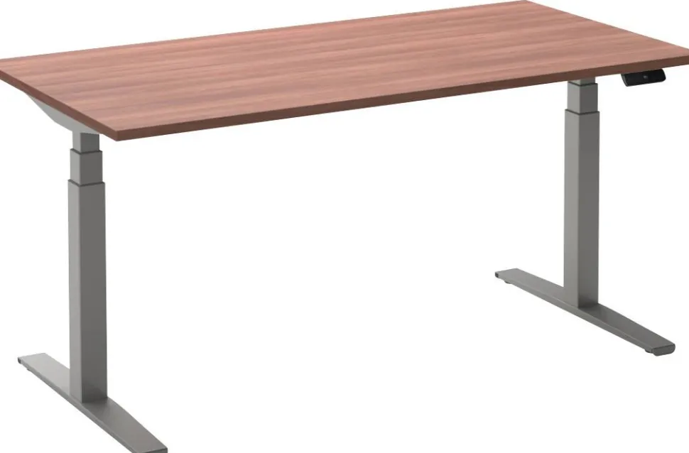 Ceha Adjust 2 Plus Elektrisch hoogteverstelbaar Zit-sta-bureau Rechthoekig Havanabruin Eiken T-Voet 1,800 (B) x 800 (D) x 1,300 (H) mm Melamine, metaal