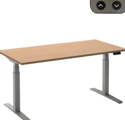 Ceha Adjust 2 Plus Elektrisch hoogteverstelbaar Zit-sta-bureau Rechthoekig Beuken T-Voet 1,200 (B) x 800 (D) x 1,300 (H) mm Melamine, metaal
