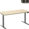 Ceha Adjust 2 Plus Elektrisch hoogteverstelbaar Zit-sta-bureau Rechthoekig Ahorn T-Voet 1,600 (B) x 800 (D) x 1,300 (H) mm Melamine, metaal