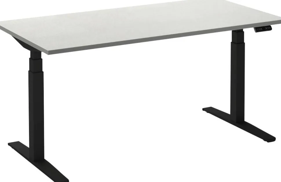 Ceha Adjust 2 Plus Elektrisch hoogteverstelbaar Zit-sta-bureau Rechthoekig Wit T-Voet 1,200 (B) x 800 (D) x 1,300 (H) mm Melamine, metaal