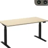 Ceha Adjust 2 Plus Elektrisch hoogteverstelbaar Zit-sta-bureau Rechthoekig Ahorn T-Voet 1,600 (B) x 800 (D) x 1,300 (H) mm Melamine, metaal