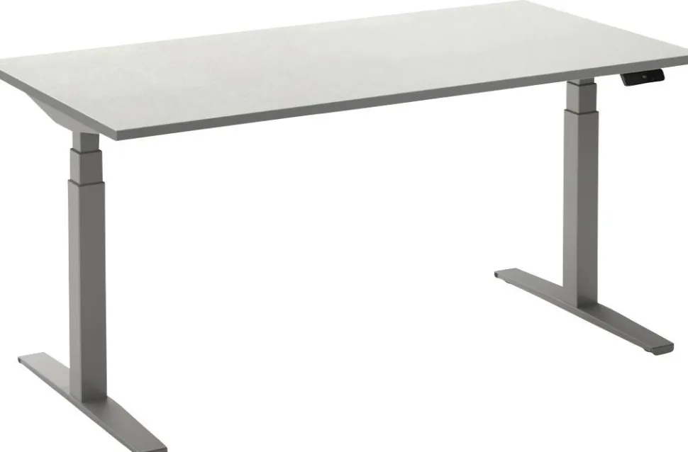 Ceha Adjust 2 Plus Elektrisch hoogteverstelbaar Zit-sta-bureau Rechthoekig Wit T-Voet 1,200 (B) x 800 (D) x 1,300 (H) mm Melamine, metaal