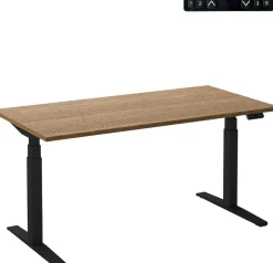 Ceha Adjust 2 Plus Elektrisch hoogteverstelbaar Zit-sta-bureau Rechthoekig Tabak Eiken T-Voet 1,200 (B) x 800 (D) x 1,300 (H) mm Melamine, metaal