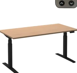 Ceha Adjust 2 Plus Elektrisch hoogteverstelbaar Zit-sta-bureau Rechthoekig Beuken T-Voet 1,800 (B) x 800 (D) x 1,300 (H) mm Melamine, metaal