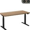Ceha Adjust 2 Plus Elektrisch hoogteverstelbaar Zit-sta-bureau Rechthoekig Tabak Eiken T-Voet 2,000 (B) x 800 (D) x 1,300 (H) mm Melamine, metaal