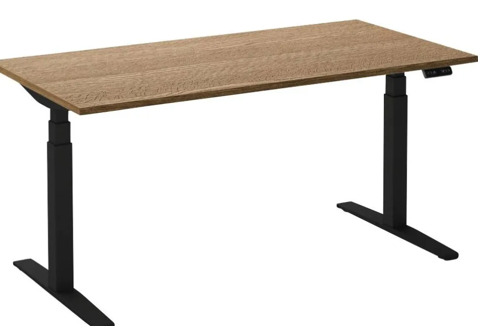 Ceha Adjust 2 Plus Elektrisch hoogteverstelbaar Zit-sta-bureau Rechthoekig Tabak Eiken T-Voet 2,000 (B) x 800 (D) x 1,300 (H) mm Melamine, metaal