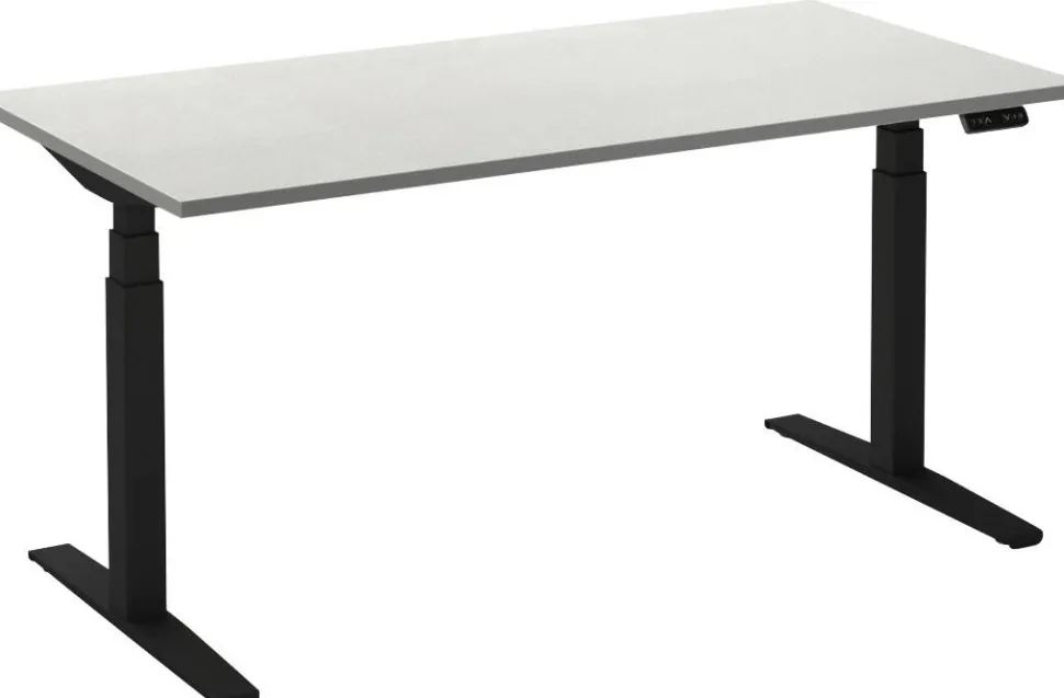 Ceha Adjust 2 Plus Elektrisch hoogteverstelbaar Zit-sta-bureau Rechthoekig Wit T-Voet 1,800 (B) x 900 (D) x 1,300 (H) mm Melamine, metaal