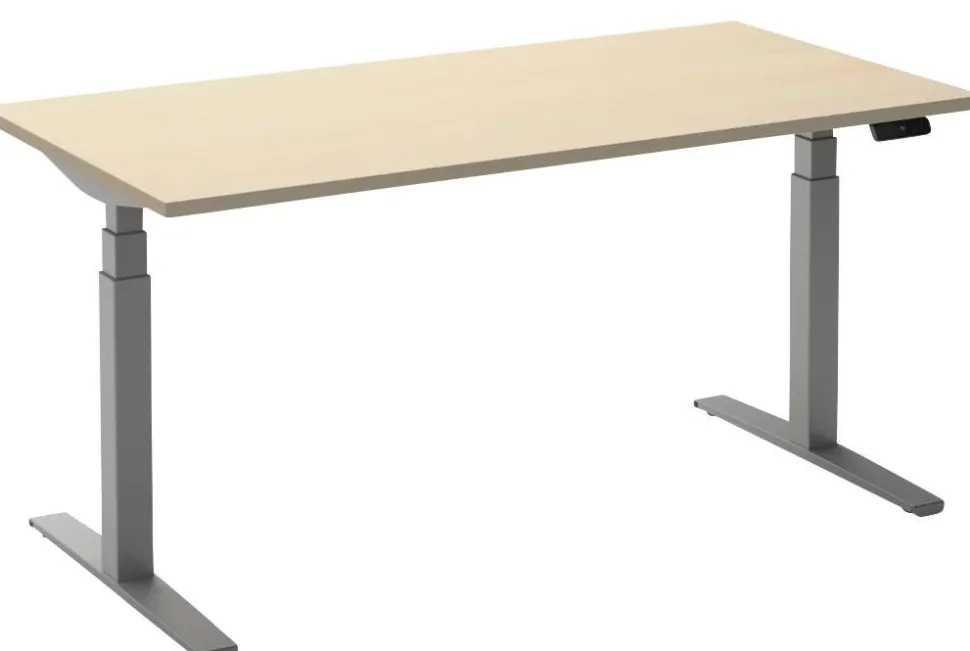 Ceha Adjust 2 Plus Elektrisch hoogteverstelbaar Zit-sta-bureau Rechthoekig Ahorn T-Voet 1,200 (B) x 800 (D) x 1,300 (H) mm Melamine, metaal