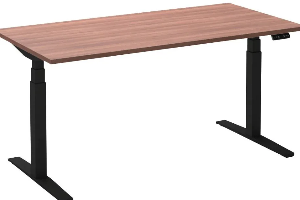 Ceha Adjust 2 Plus Elektrisch hoogteverstelbaar Zit-sta-bureau Rechthoekig Havanabruin Eiken T-Voet 1,200 (B) x 800 (D) x 1,300 (H) mm Melamine, metaal