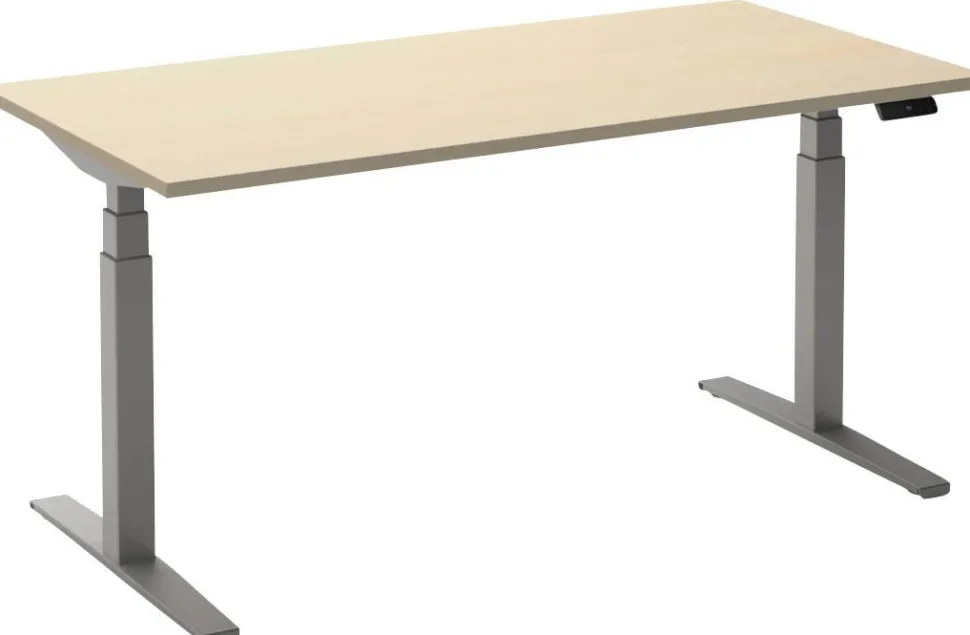 Ceha Adjust 2 Plus Elektrisch hoogteverstelbaar Zit-sta-bureau Rechthoekig Ahorn T-Voet 1,400 (B) x 800 (D) x 1,300 (H) mm Melamine, metaal