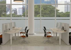 Ceha Adjust 2 Plus Elektrisch hoogteverstelbaar Zit-sta-bureau Rechthoekig Wit Eiken T-Voet 1,200 (B) x 800 (D) x 1,300 (H) mm Melamine, metaal
