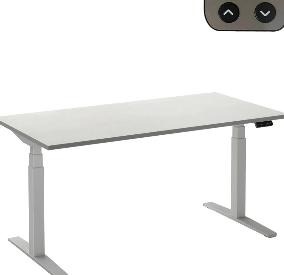 Ceha Adjust 2 Plus Elektrisch hoogteverstelbaar Zit-sta-bureau Rechthoekig Wit T-Voet 1,800 (B) x 900 (D) x 1,300 (H) mm Melamine, metaal