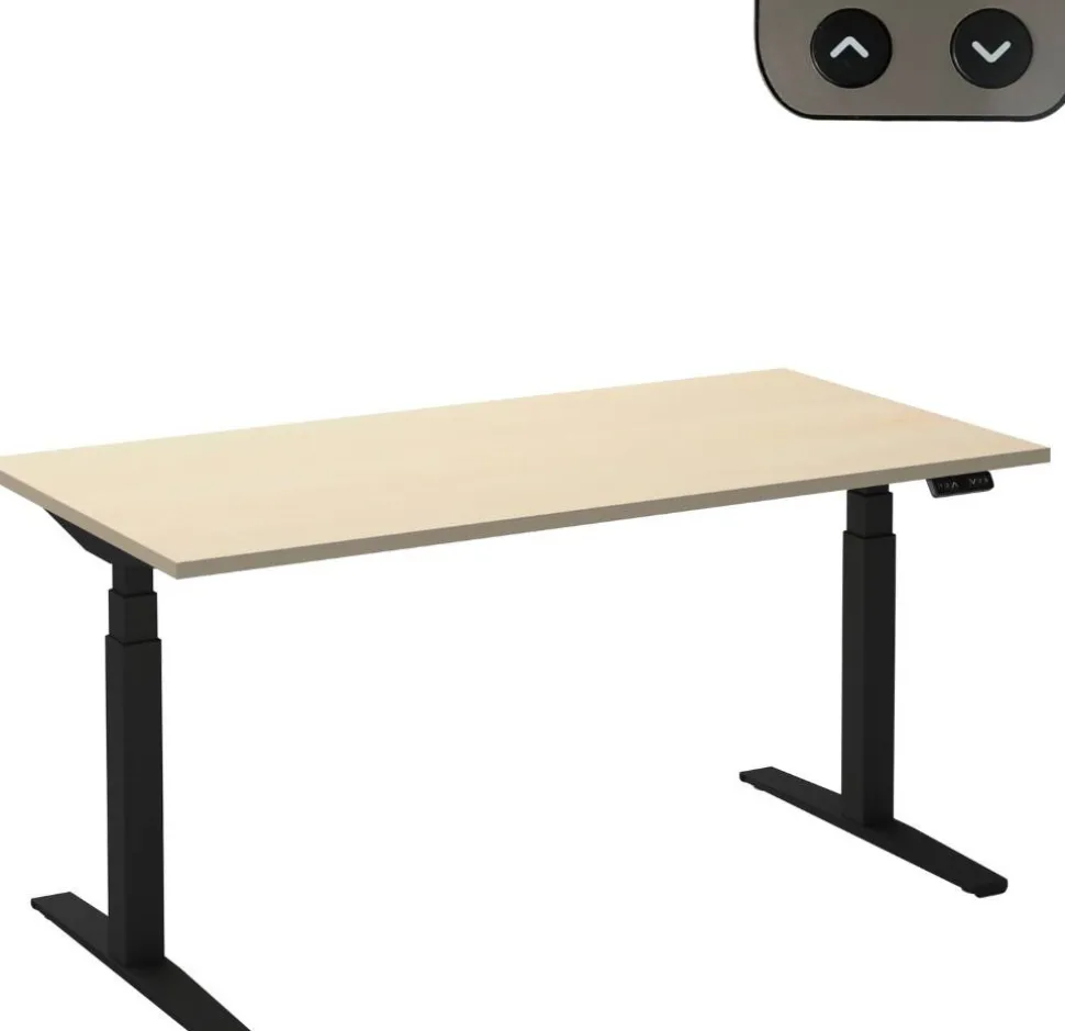 Ceha Adjust 2 Plus Elektrisch hoogteverstelbaar Zit-sta-bureau Rechthoekig Ahorn T-Voet 2,000 (B) x 800 (D) x 1,300 (H) mm Melamine, metaal