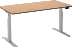 Ceha Adjust 2 Plus Elektrisch hoogteverstelbaar Zit-sta-bureau Rechthoekig Beuken T-Voet 1,600 (B) x 800 (D) x 1,300 (H) mm Melamine, metaal